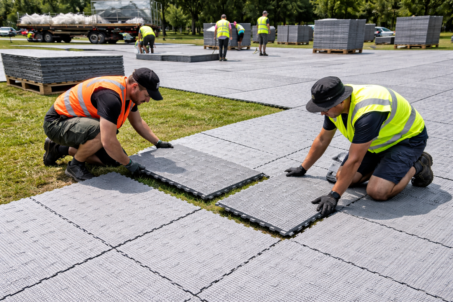 Event Flooring being Installed